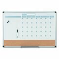 Bi-Silque MasterVisi, 3-In-1 Calendar Planner Dry Erase Board, 36 X 24, Silver Frame MB0707186P